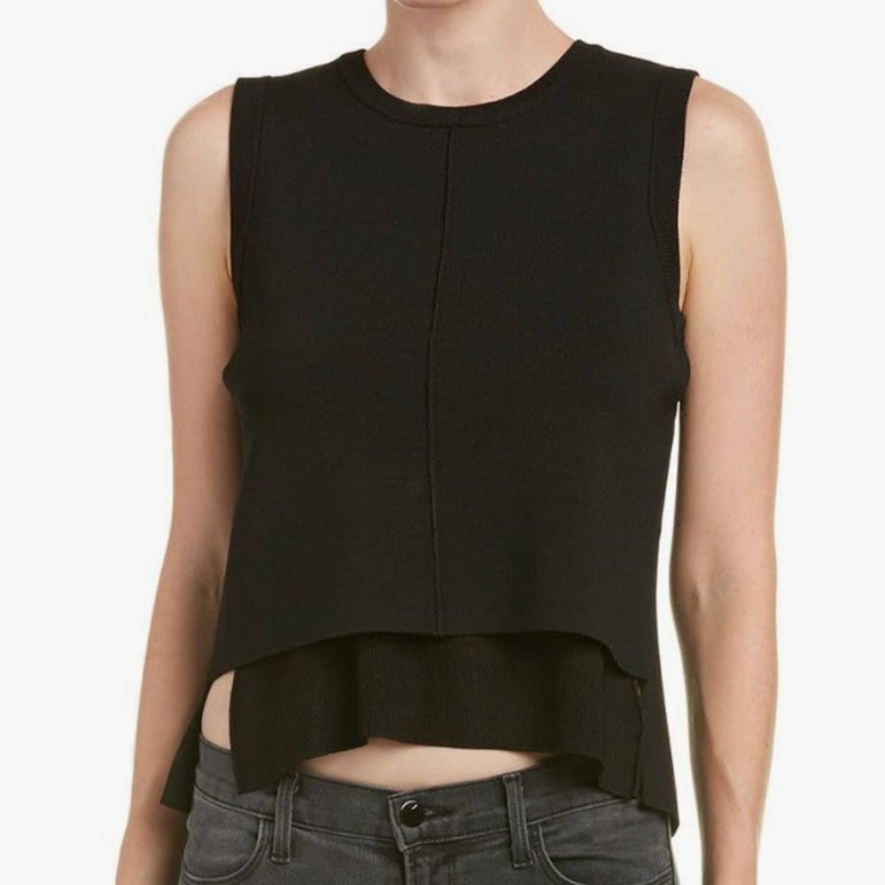 LIKE NEW Kendall & Kylie Contrast Open Back Top Black Size XS